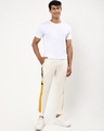 Shop Men's White Side Printed Joggers-Full