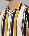 Shop Men's White & Yellow Striped Slim Fit Shirt