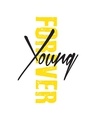 Shop Men's White Young Forever Typography T-shirt