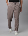 Shop Men's Wind Grey Loose Comfort Fit Pants-Front