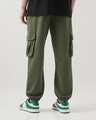 Shop Men's Winter Moss Green Oversized Cargo Joggers-Full