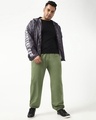 Shop Men's Winter Moss Green Oversized Plus Size Joggers-Full