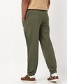 Shop Men's Winter Moss Green Nasa Typography Oversized Joggers-Full