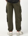 Shop Men's Winter Moss Green Super Loose Fit Cargo Joggers-Full