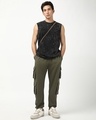 Shop Men's Winter Moss Green Super Loose Fit Cargo Joggers