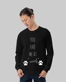 Shop Men's Black Woof Doggy lovers Printed Regular Fit Sweatshirt-Front