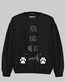Shop Men's Black Woof Doggy lovers Printed Regular Fit Sweatshirt-Full