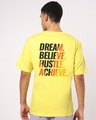Shop Men's Yellow Aim Higher 2.0 Typography Oversized Fit T-shirt-Design