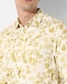 Shop Men's Yellow All Over Leaf Printed Shirt-Full