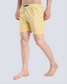 Shop Men's Yellow All Over Printed Cotton Boxers-Full