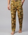 Shop Men's Yellow & Green All Over Printed Pyjamas-Front
