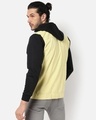 Shop Men's Yellow and Black Color Block Denim Hooded Jacket-Design