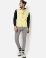 Shop Men's Yellow and Black Color Block Denim Hooded Jacket-Full