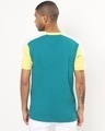 Shop Men's Yellow and Blue Color Block Henley T-shirt-Design
