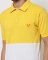 Shop Men's Yellow and White Color Block Polo T-shirt