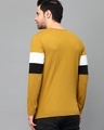 Shop Men's Yellow and White Color Block Slim Fit T-shirt-Full