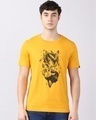 Shop Men's Yellow Anime Dragonball Vegeta & Sasuka Graphic Printed T-shirt-Front
