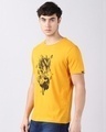 Shop Men's Yellow Anime Dragonball Vegeta & Sasuka Graphic Printed T-shirt-Full