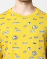 Shop Men's Yellow All Over Printed Oversized T-shirt