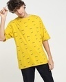 Shop Men's Yellow AOP Oversized T-shirt-Front