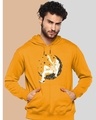 Shop Men's Yellow Astronaut on Moon Graphic Printed Hoodie-Front