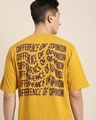 Shop Men's Yellow Back Typography Oversized T-shirt-Front