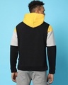 Shop Men's Yellow & Black Color Block Hooded Sweatshirt-Design