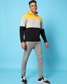 Shop Men's Yellow & Black Color Block Hooded Sweatshirt-Full