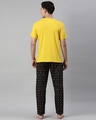 Shop Men's Yellow & Black Printed Cotton T-shirt & Pyjamas Set-Design