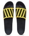 Shop Men's Yellow & Black Striped Lightweight Sliders-Full