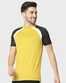 Shop Men's Yellow & Black Raglan T-shirt-Front