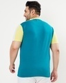 Shop Men's Yellow & Blue Color Block Plus Size Henley T-shirt-Design