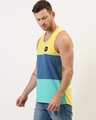 Shop Men's Yellow & Blue Color Block Vest-Design