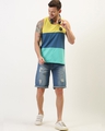 Shop Men's Yellow & Blue Color Block Vest