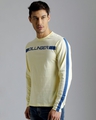Shop Men's Yellow & Blue Typography Slim Fit T-shirt-Design
