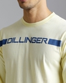 Shop Men's Yellow & Blue Typography Slim Fit T-shirt-Full