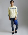 Shop Men's Yellow & Blue Typography Slim Fit T-shirt