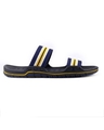 Shop Men's Yellow & Blue Striped Slippers-Design