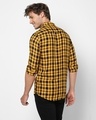 Shop Men's Yellow Checked Shirt-Full