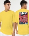 Shop Men's Yellow Chibi Iron Graphic Printed Oversized Fit T-shirt-Front