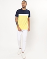 Shop Men's Yellow Color Block Henley T-shirt-Full