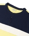 Shop Men's Yellow Color Block Henley T-shirt