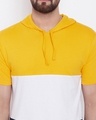 Shop Men's Yellow Color Block Hoodie T-shirt