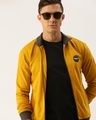 Shop Men's Yellow Color Block Jacket-Front