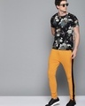 Shop Men's Yellow Color Block Track Pants-Full