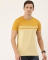 Shop Men's Yellow Colourblocked T-shirt-Front