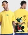 Shop Men's Yellow Deku Graphic Printed Oversized T-shirt-Front