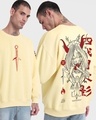 Shop Men's Yellow Flash (Naruto) Graphic Printed Oversized Sweatshirt-Front