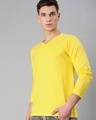 Shop Men's Yellow Full Sleeve V Neck T-shirt-Design