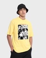 Shop Men's Yellow Genjutsu Graphic Printed Oversized T-shirt-Front